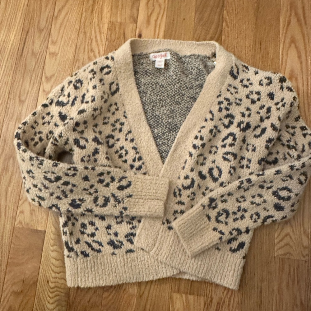 Cat & Jack Leopard Print Cardigan Sweater